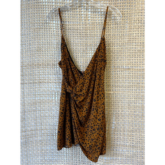 REVOLVE Privacy Please Size Small Leopard Print Faux Wrap Mini Dress - Picture 6 of 8